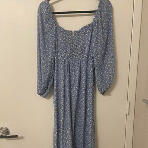 Updated! Abercrombie and Fitch Blue Floral Long Sleeve Dress